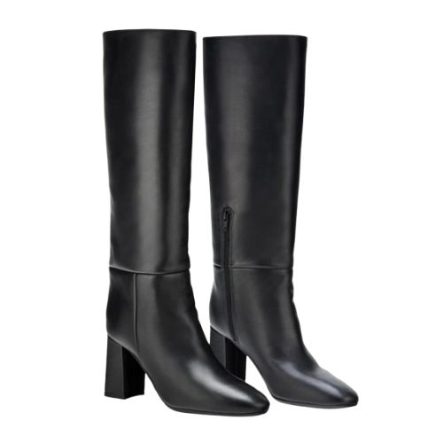 Inez Paloma Black Calf Knee-High Boots